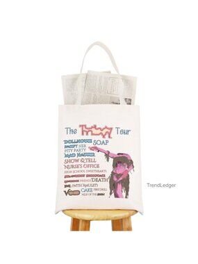 Canvas Tote Bag Singer Concert Souvenir Shoulder Bag Large Reusable